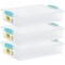 Plastic Storage Containers With Lids For Organizing, 6 Quarts - (Large - 14 x 11 x 3)